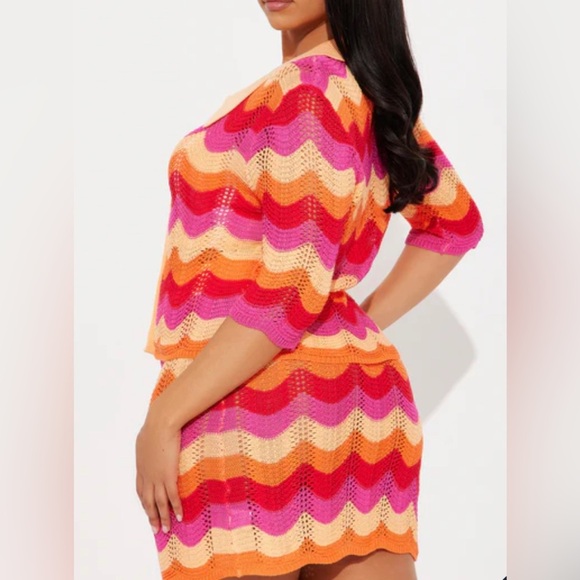 NWT, Micas, Sunset Groove Crochet Skirt Set - Multi Color, XS - Picture 3 of 7